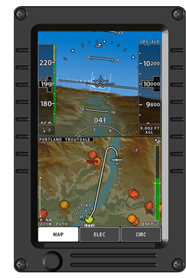 VP-400 display showing glide descent