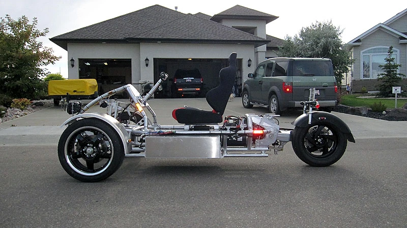 The Lithium Hawk three-wheeled homebuilt electric vehicle (Photo: Nap Pepin)