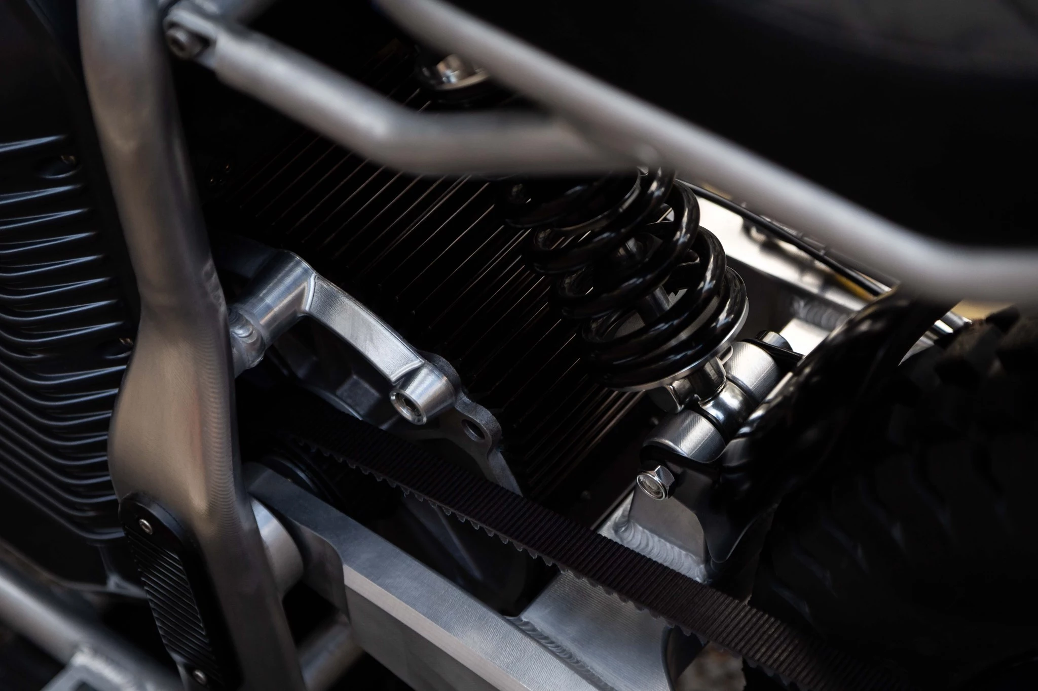 The eScrambler is built around a 50-kW mid-drive electric motor