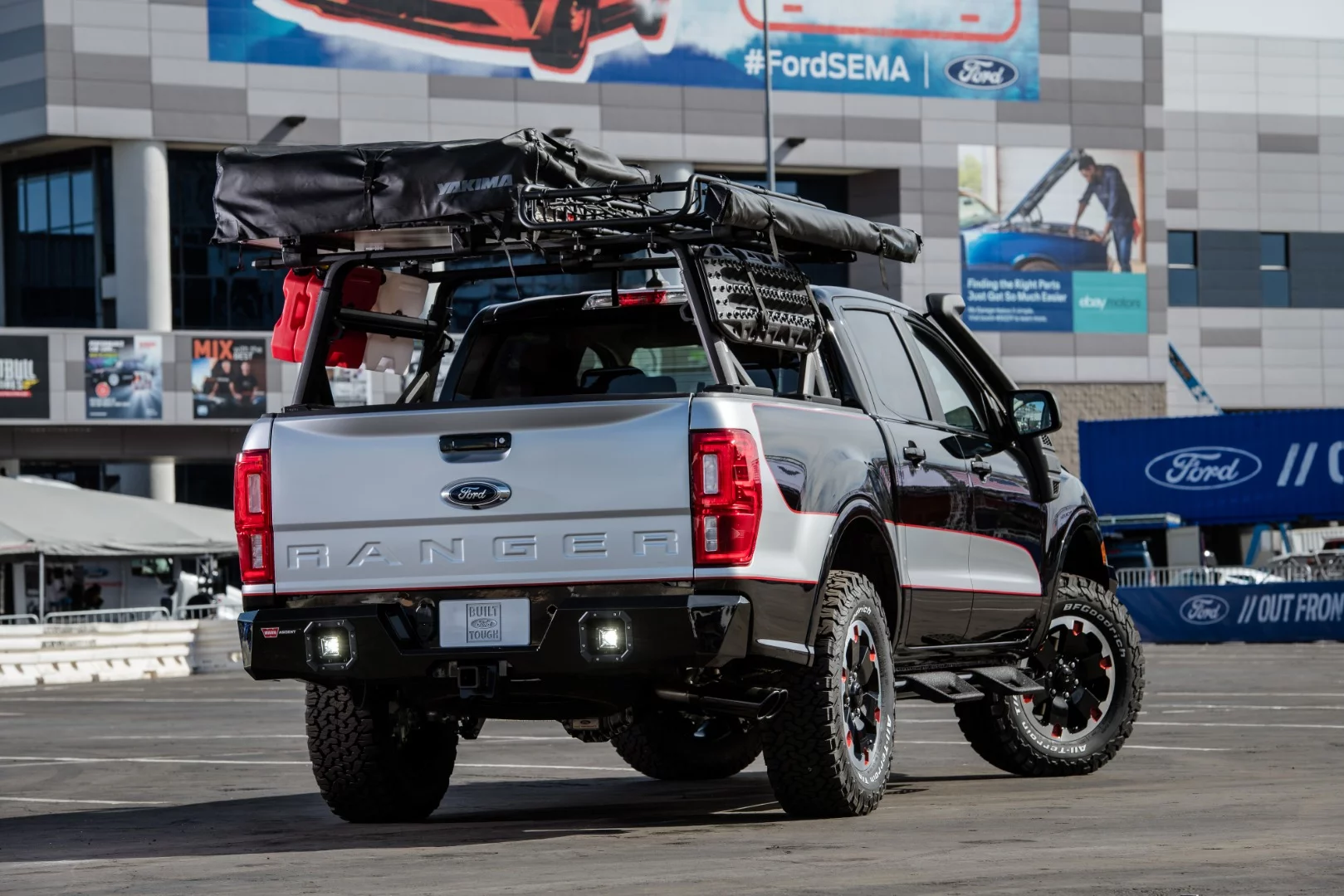The Ranger Base camp includes a snorkel, winch, Fox/BDS suspension upgrade, Yakima SkyRise roof-top tent and more