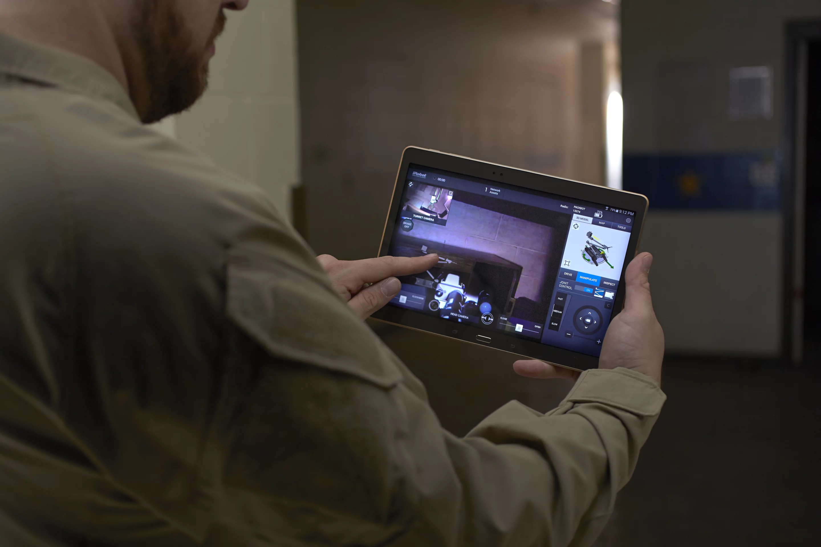 The iRobot uPoint MRC System uses an Android-based app