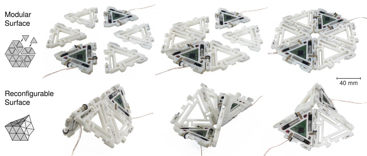 Multiple Mori's can be snapped together to form folding machines of different shapes and sizes