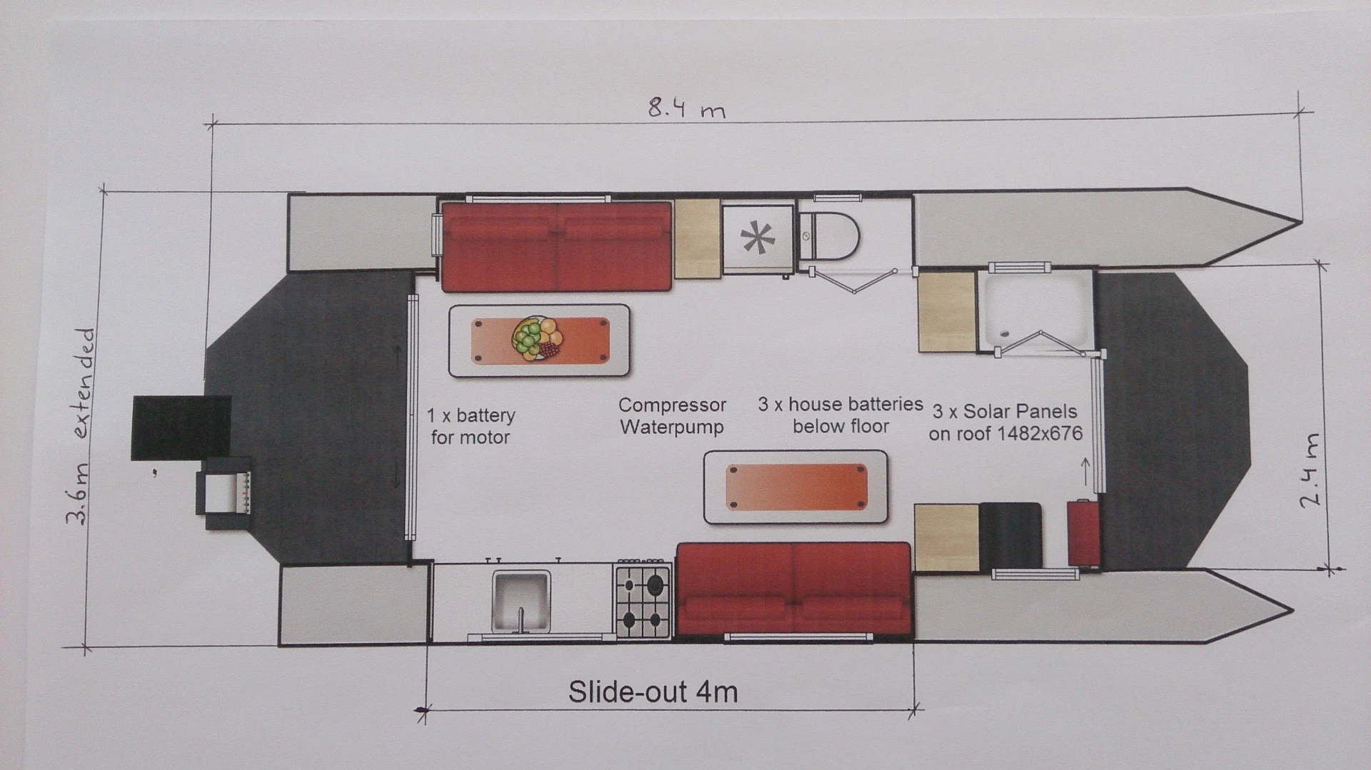 Dimensions, layout and equipment diagram