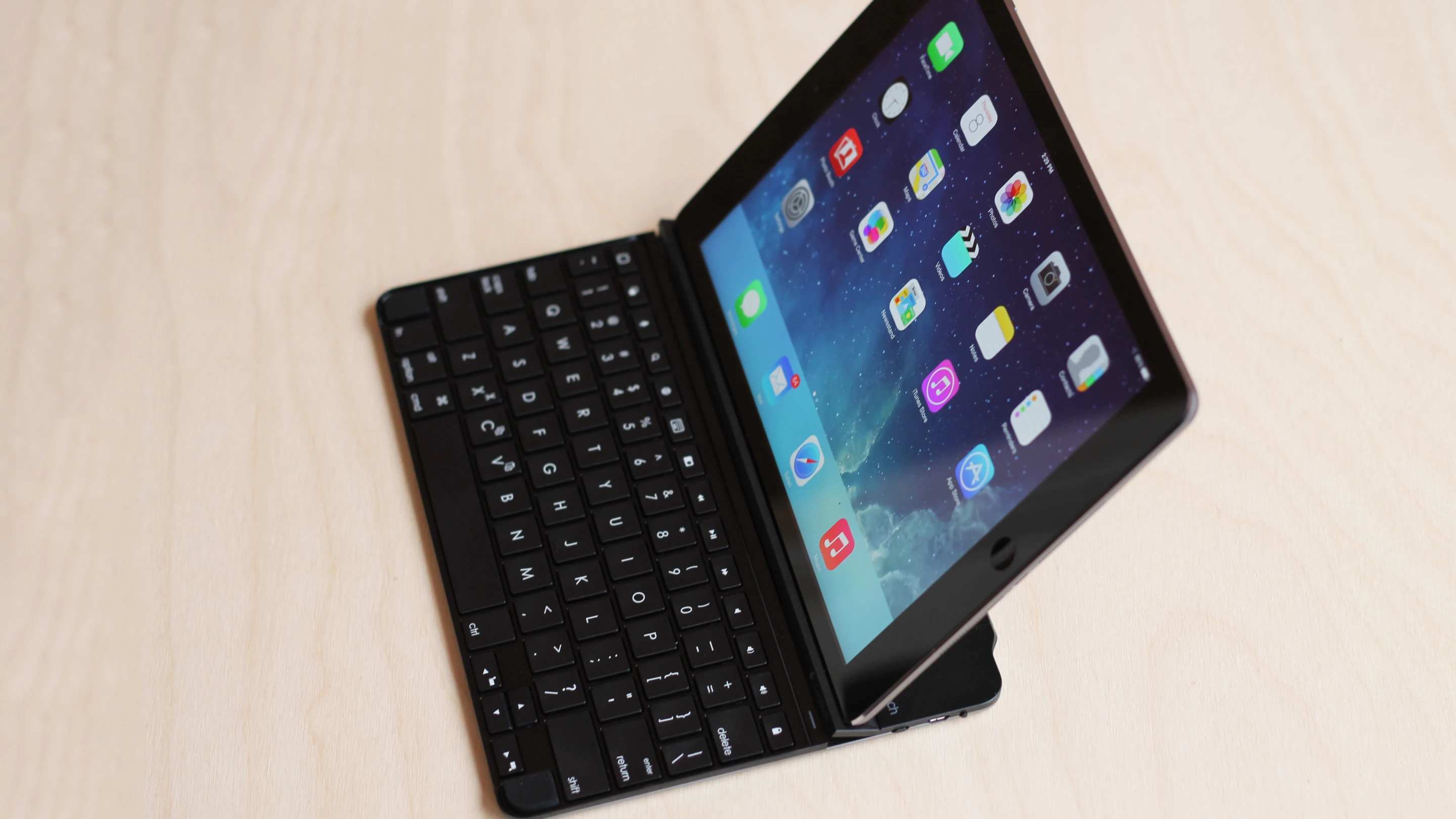 Another shot of the iPad Air with keyboard cover