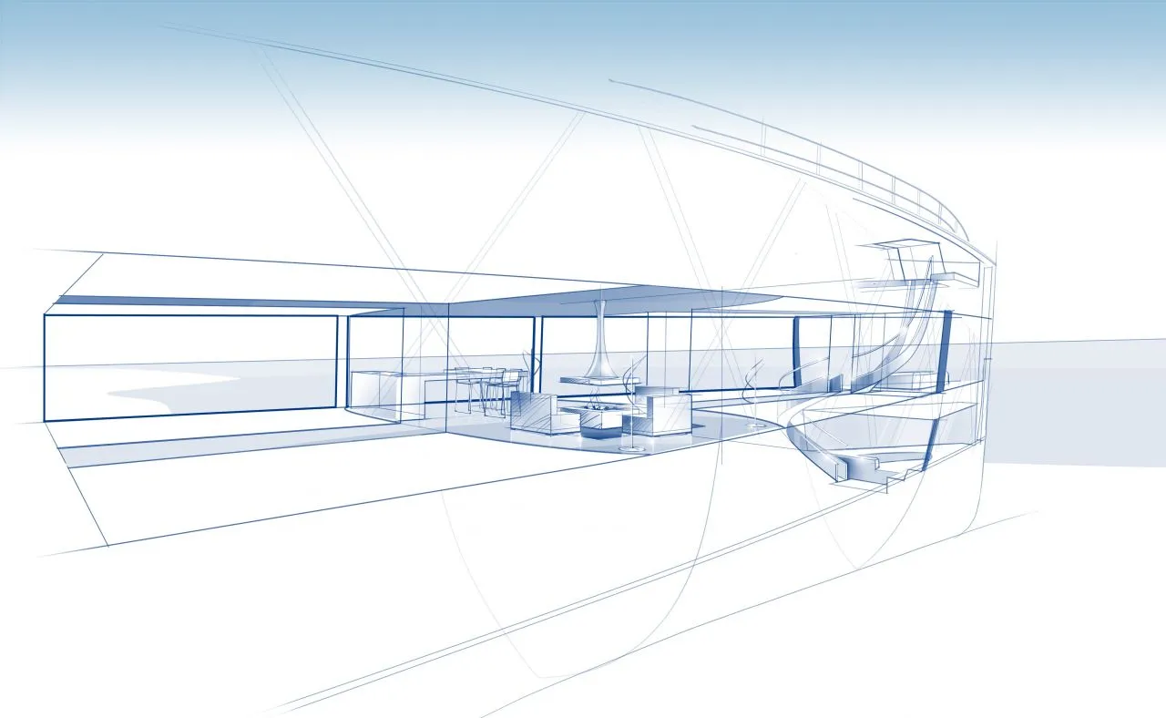 Sketch of the royal apartments of Feadship Royale