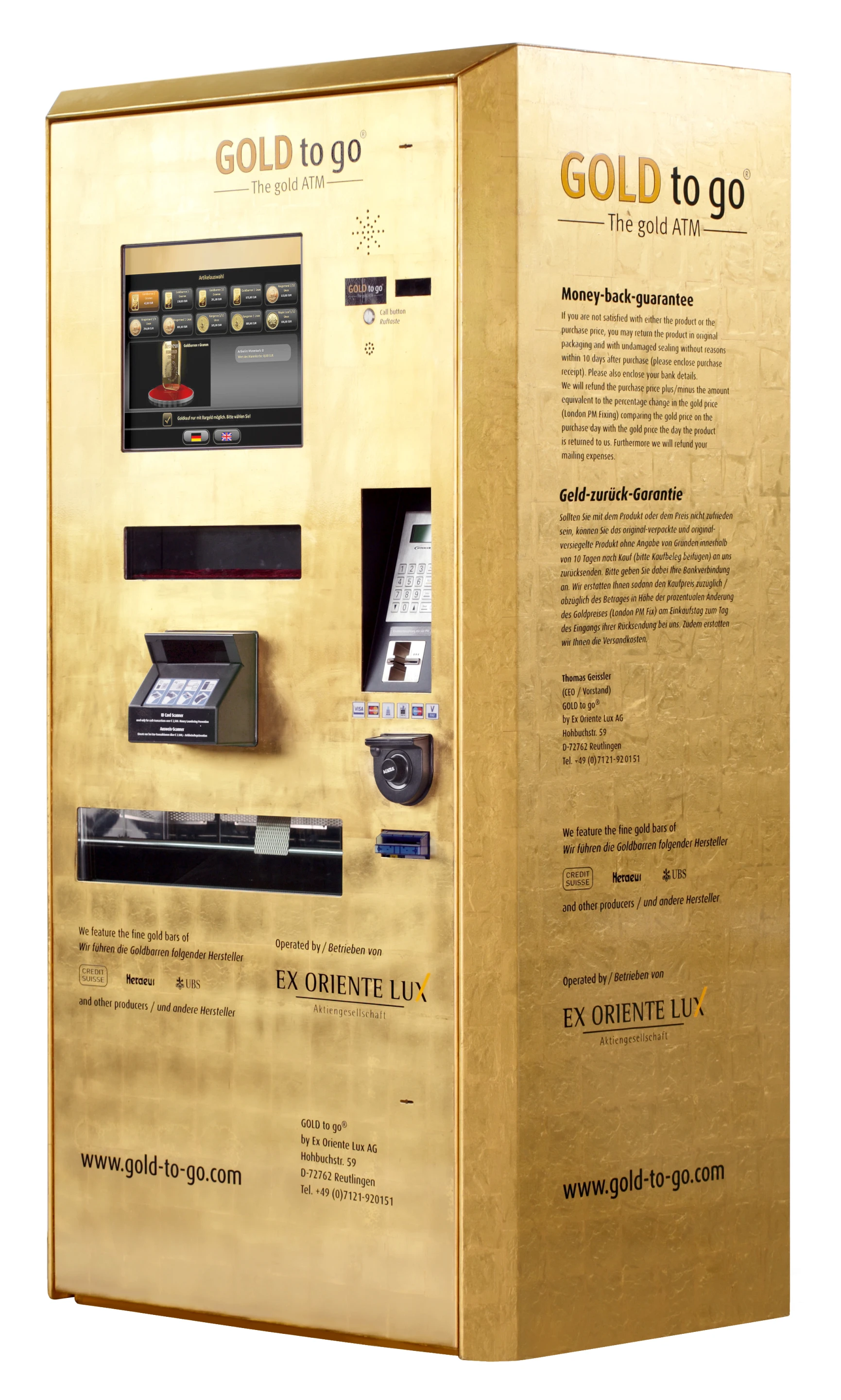 The Gold-to-go gold-dispensing vending machine