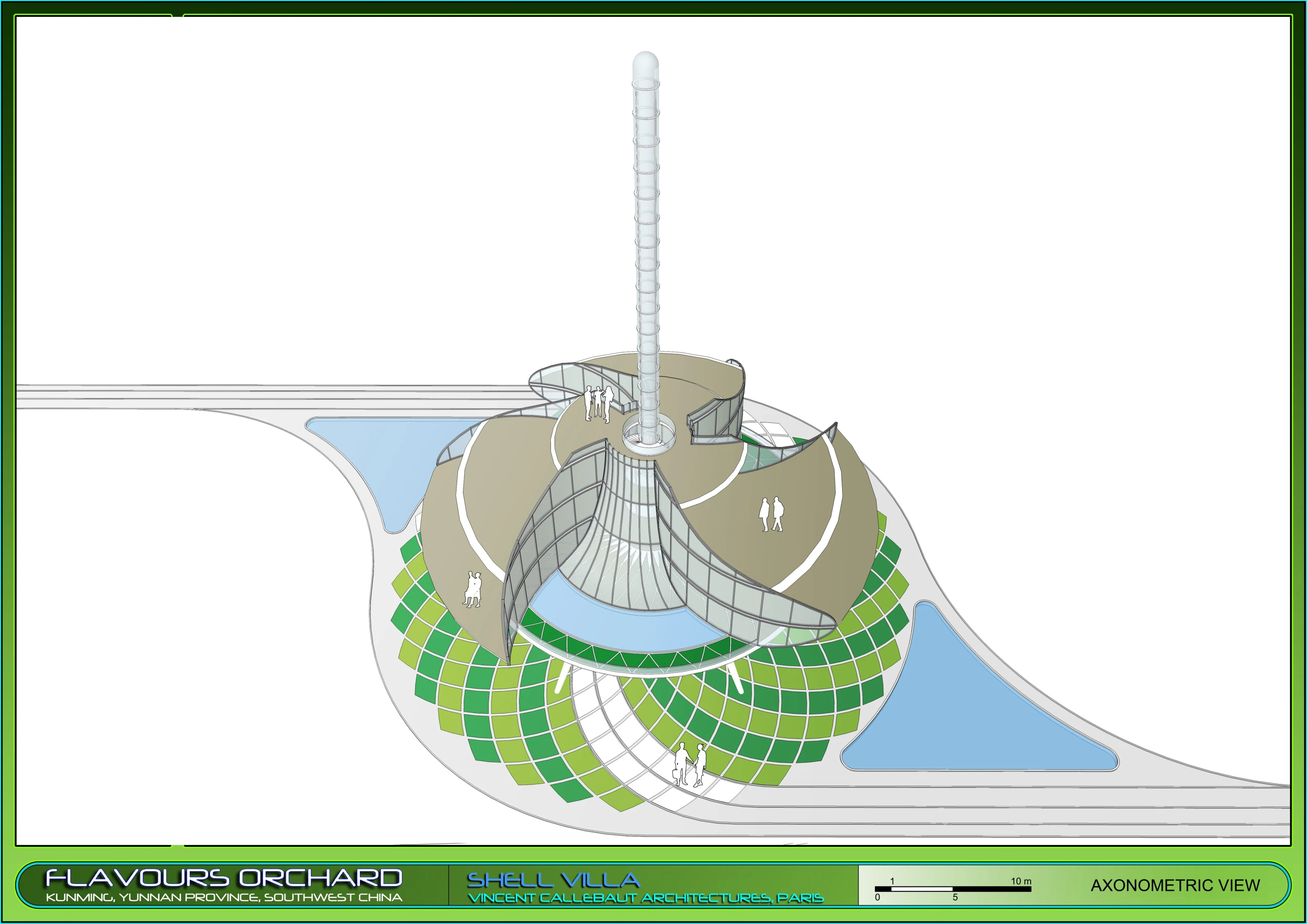 Shell Villa axonometric view 3 (Image: Vincent Callebaut Architectures)