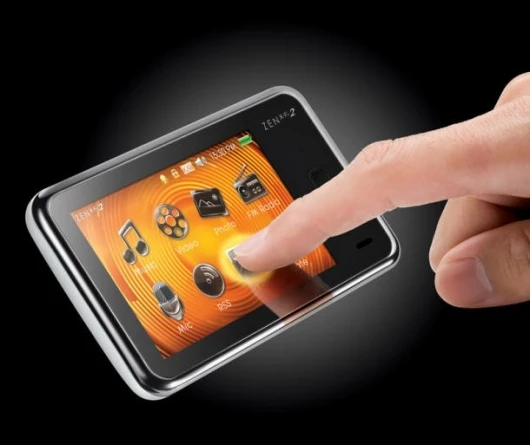 Landscape touch screen media player