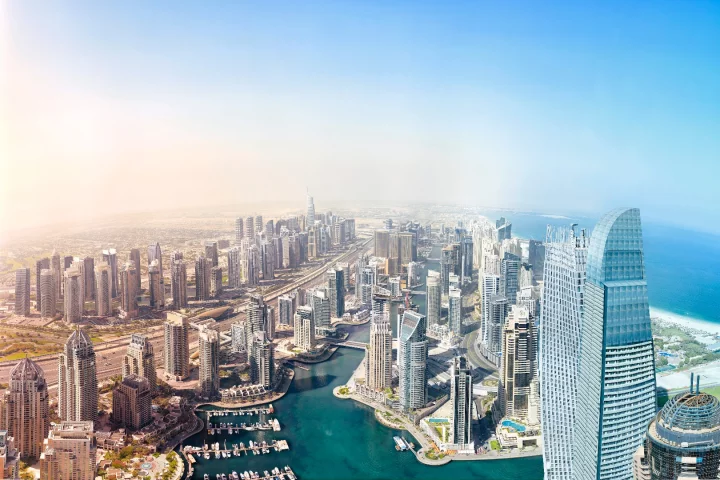 Dubai, as photographed from 265 meters off the ground