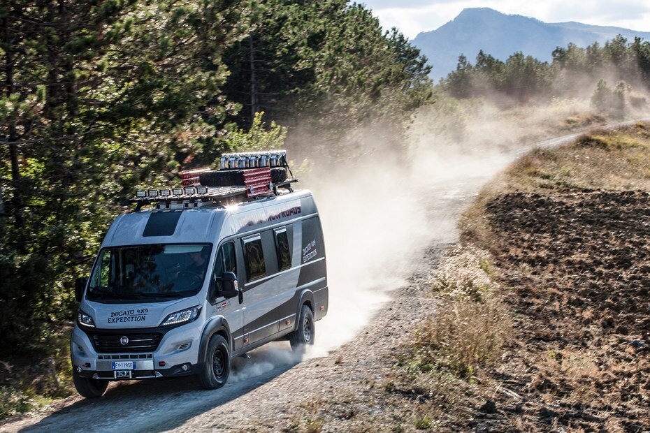 Fiat teamed with French 4x4 specialist Dangel to prepare the Ducato 4x4 Expedition Camper Show Van