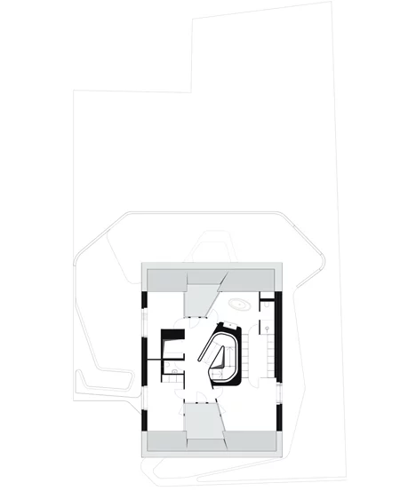 The second floor plan of the OLS House