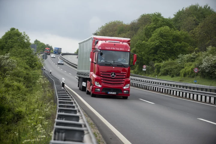 Daimler's new GPS-based Predictive Power Control system automatically shifts trucks into lower gears as they approach hills
