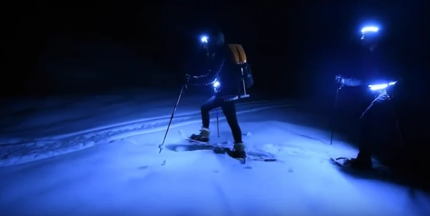 Snowshoeing with One80 lamps