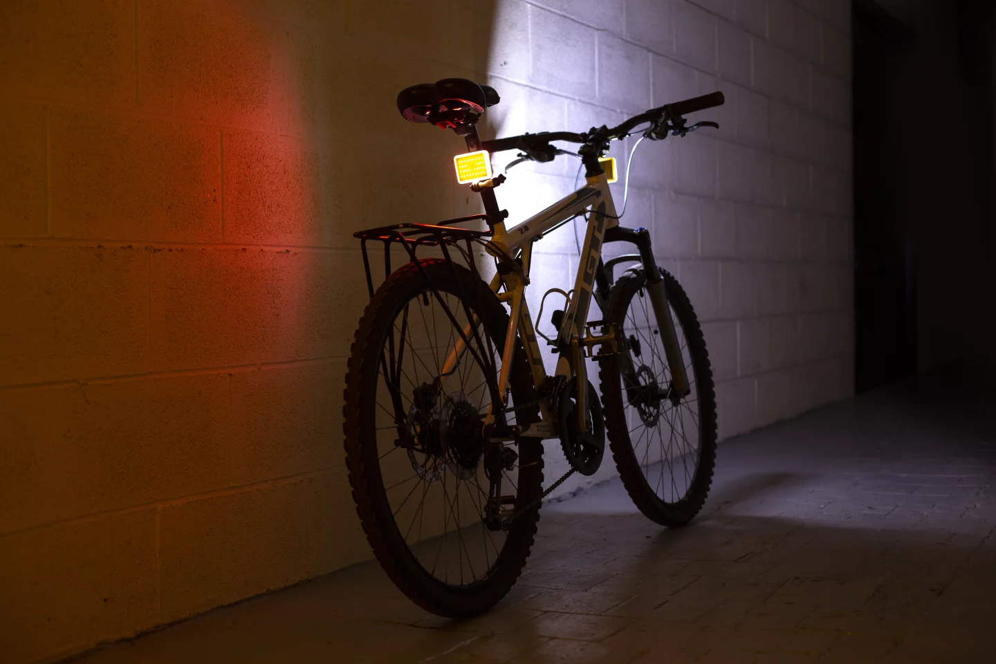 Dual Glowstone Flashlights mounted as bike lights