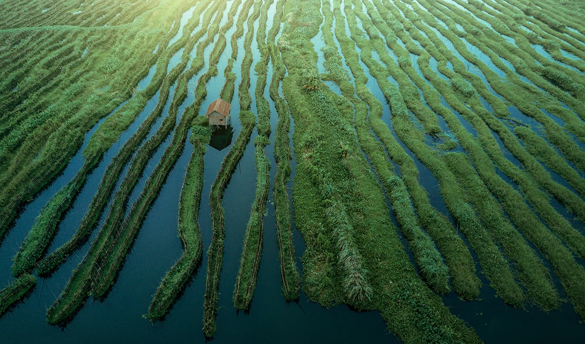 Inle Lake, Myanmar, shot with a DJI Mavic Pro. (Credit: Dimitar Karanikolov / Behance CC BY-NC-ND 4.0)