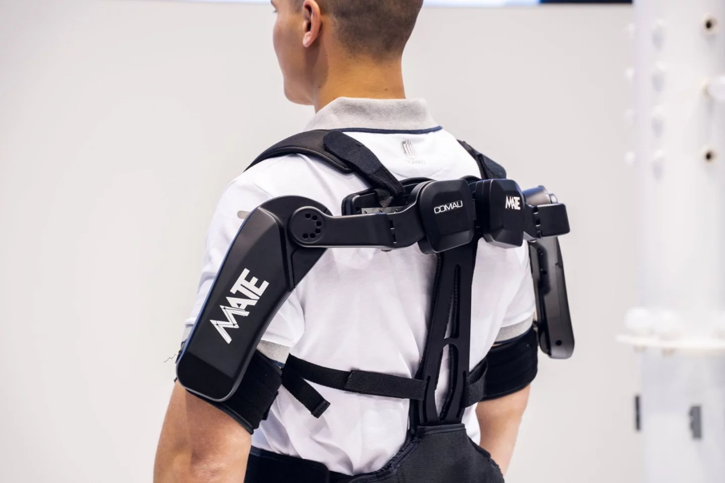 MATE utilizes coil springs within its two "torque generators" to provide assistance to the wearer's shoulder muscles