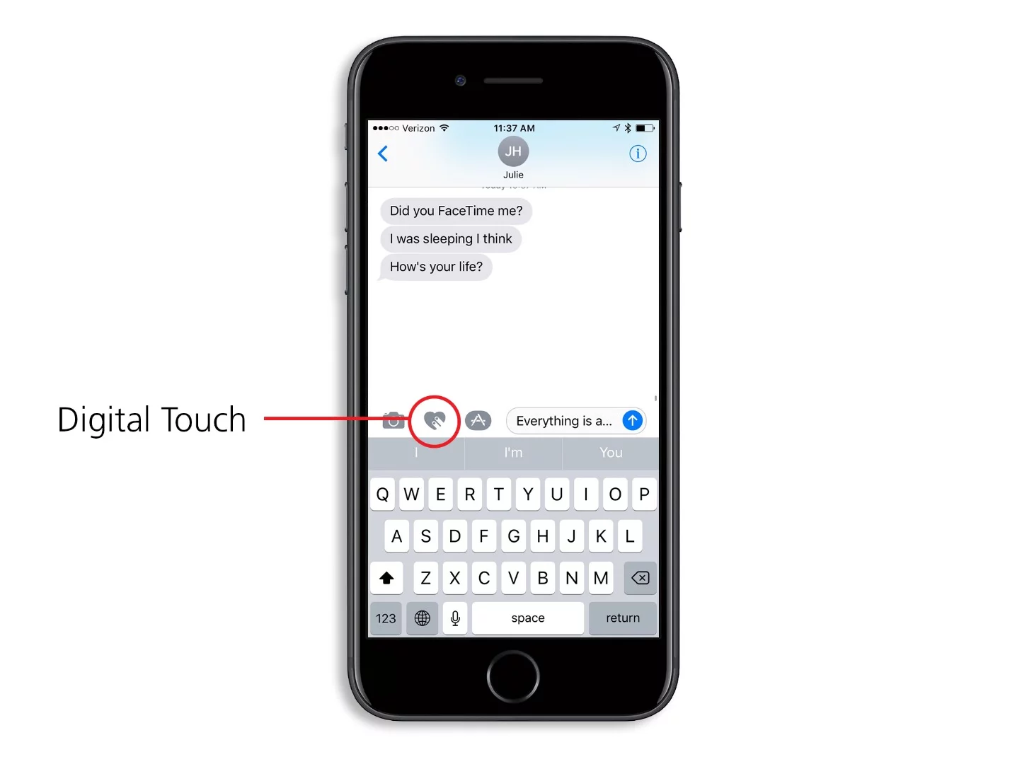iOS 10 brings new icons to the left of your iMessage bubble