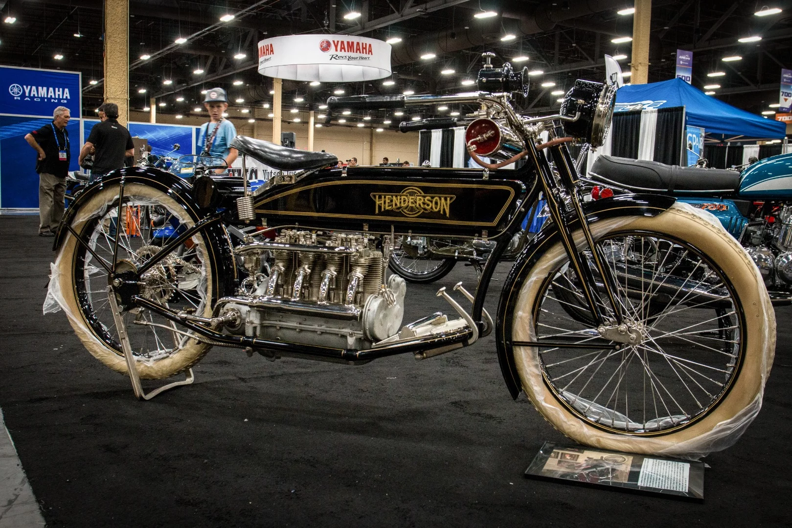 Check out this magnificent beast. William Henderson fashioned his early-1900s large capacity machines as "the Duesenberg of motorcycles." This example appears to be from somewhere between 1913-1915, before the wheelbase was shortened. It features a 934cc inline four-cylinder engine, making a mighty seven horsepower.