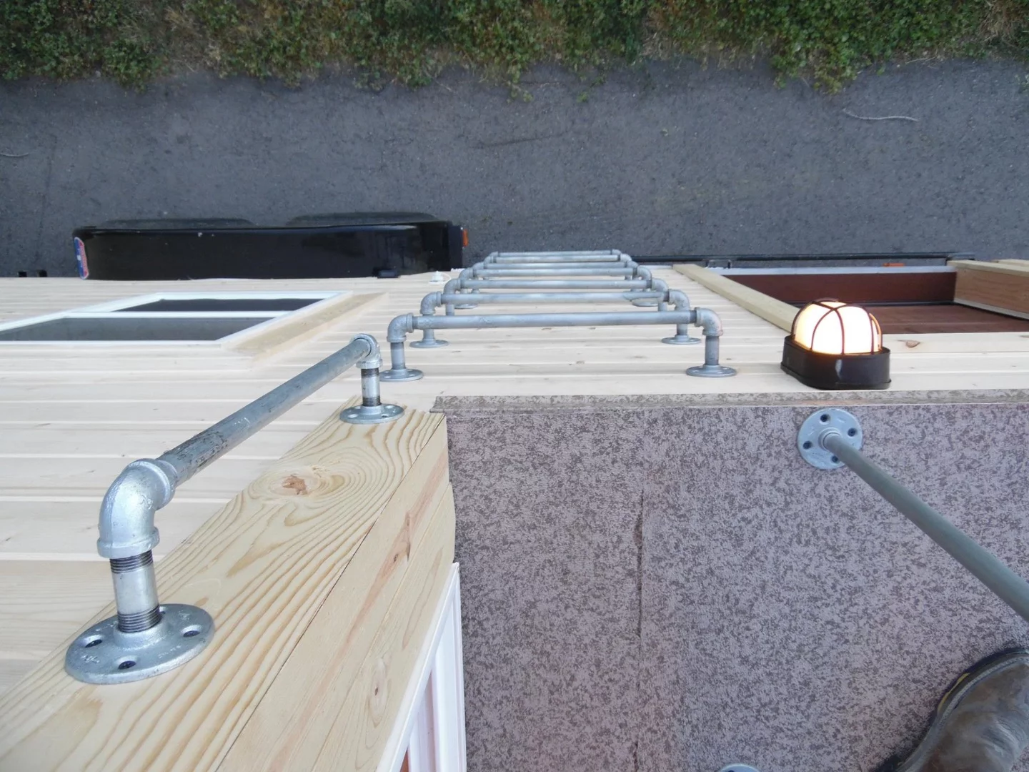 The ladder which provides access to the deck