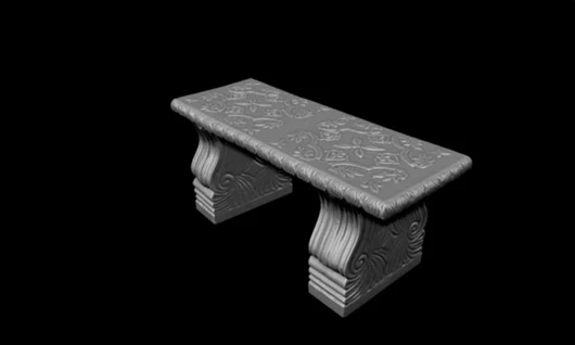 An artistic bench generated with the Go!SCAN 3D scanner