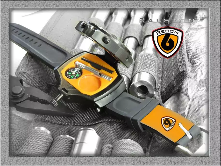 The watch has a blade tool on its band