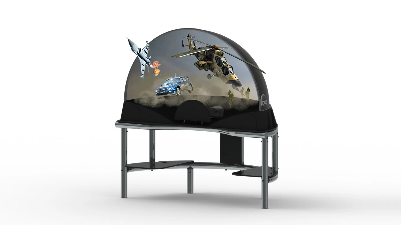 TOOB Earth is a half-dome screen that's big enough for a couple of people to sit in front of to watch a movie or enjoy a video game (Image: TOOB)