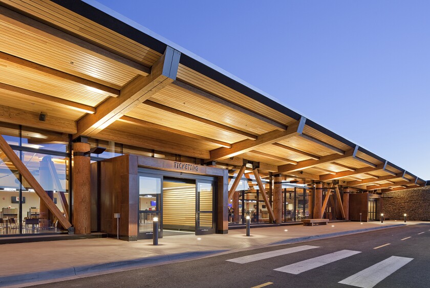 Jackson Hole Airport, by architecture firm Gensler, won the Institutional Wood Design category (Photo: Matthew Millman Photography)