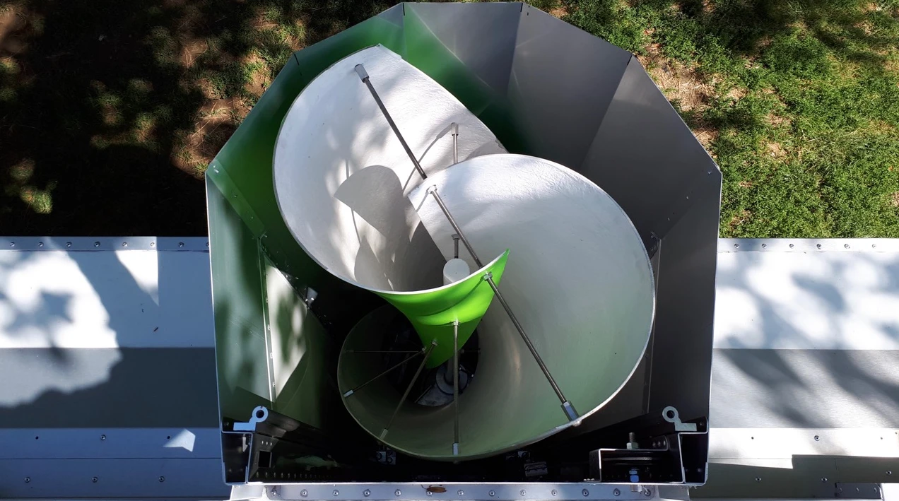 The wind turbine retracts when it's not needed