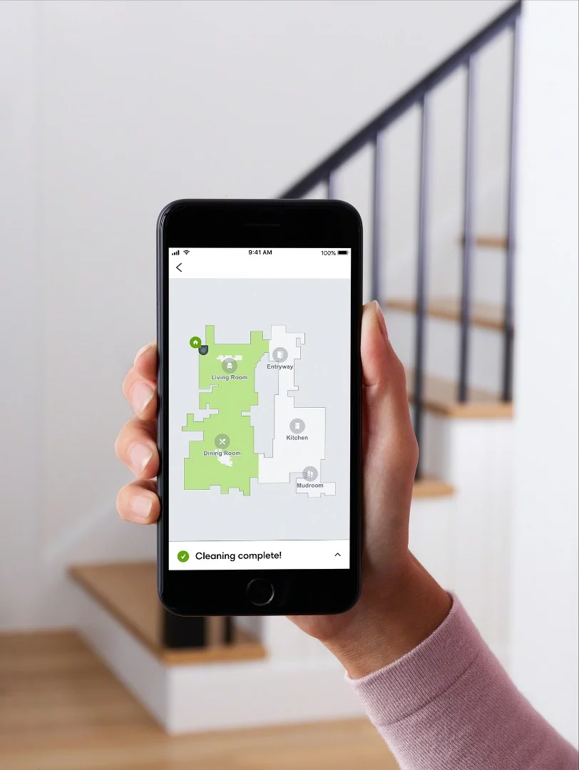 Users can schedule regular cleans with the robots via a smartphone app