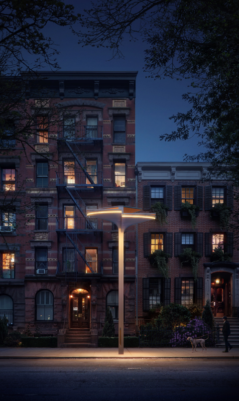 The Totem looks similar to some existing street lights, but offers much more than improved visibility at night