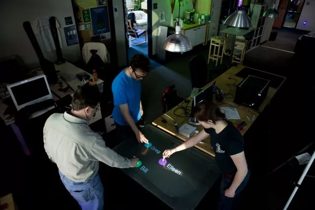 TapSense is an experimental touchscreen system, that is able to tell the difference between different parts of the user's finger