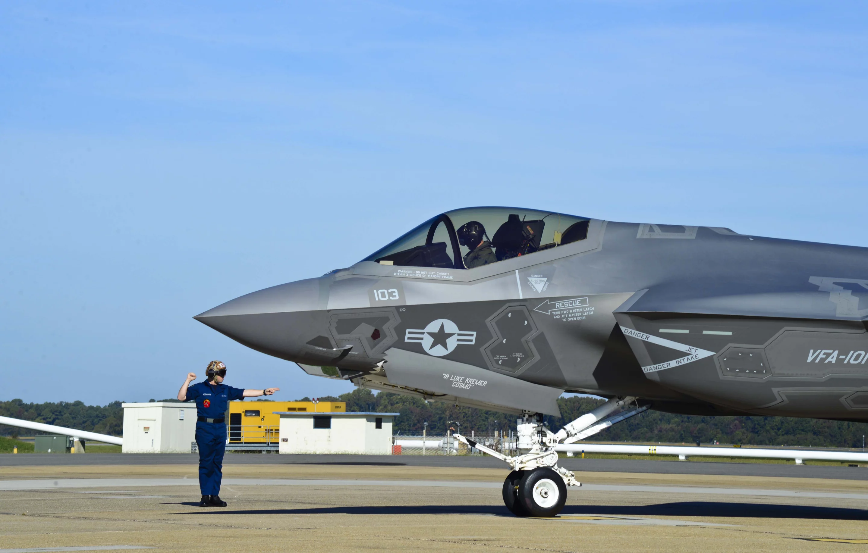 F-35C aircraft at a shore base (Image: US Navy)