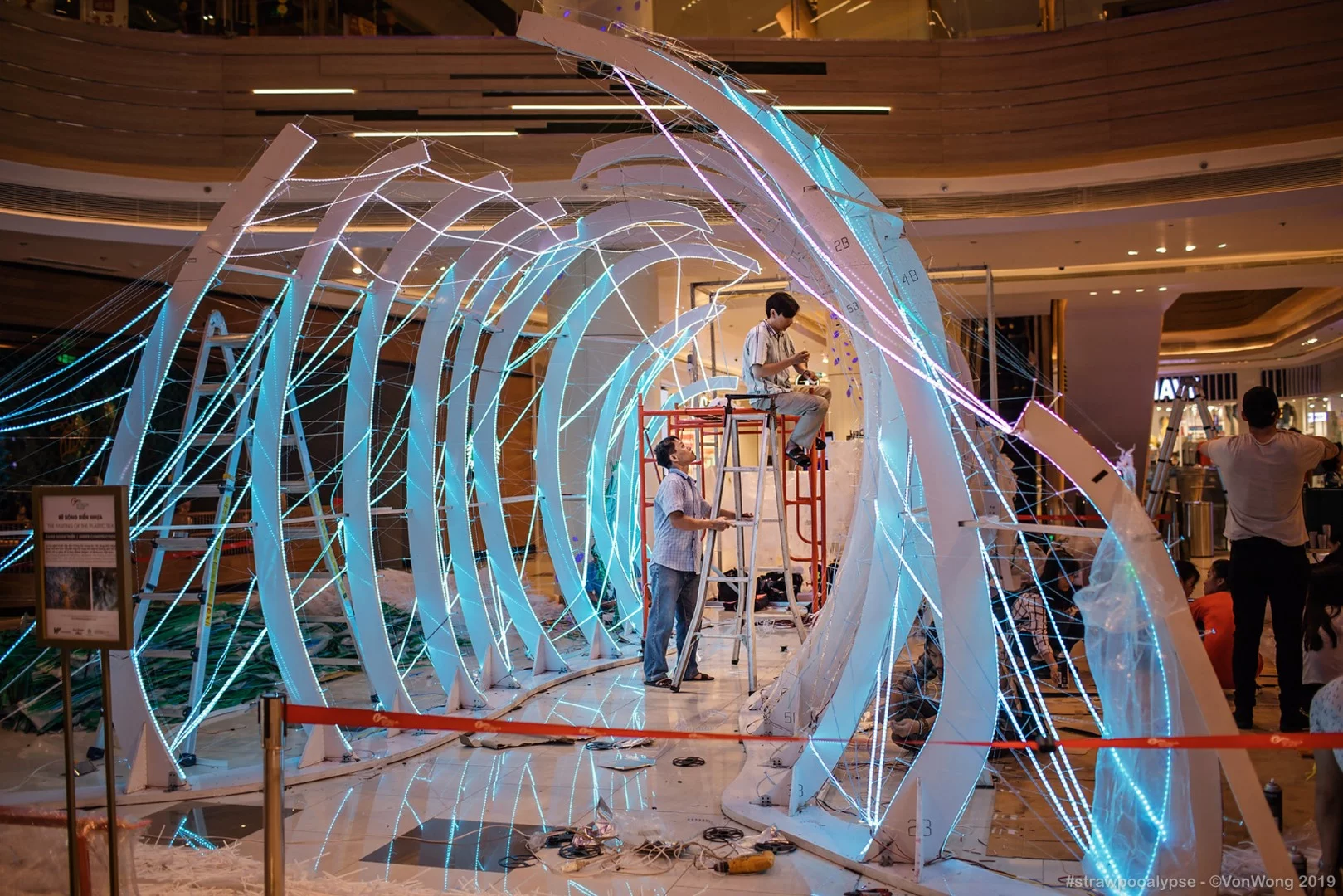 Strawpocalypse is currently installed at Estella Place in Ho Chi Minh City