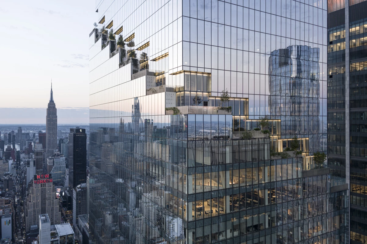 The Spiral features greenery filled outdoor terraces that are accessible from every one of its 66 floors