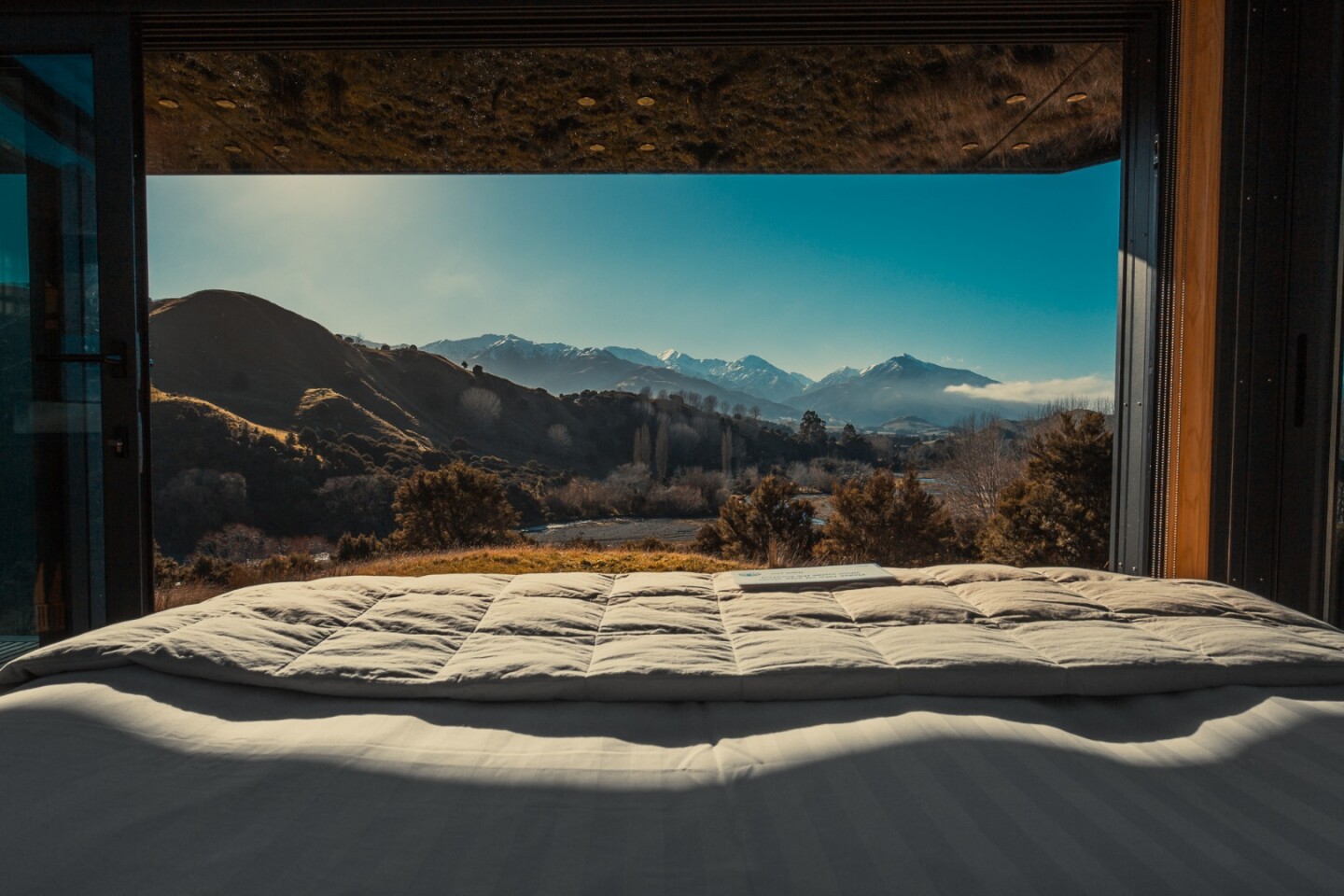 View from the bed inside the Kahutara PurePod