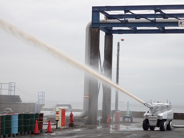 The Water Cannon Robot can drench a fire with up to 4,000 liters of water per minute at one megapascal of pressure