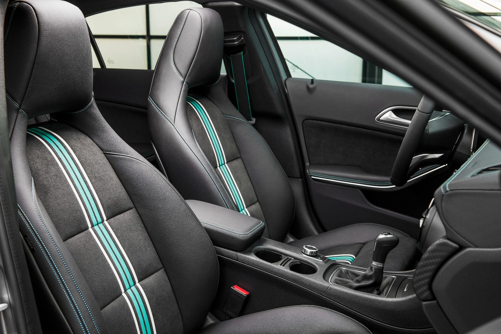 The Motorsports Edition on the A-Class draws on Mercedes F1 livery for inspiration