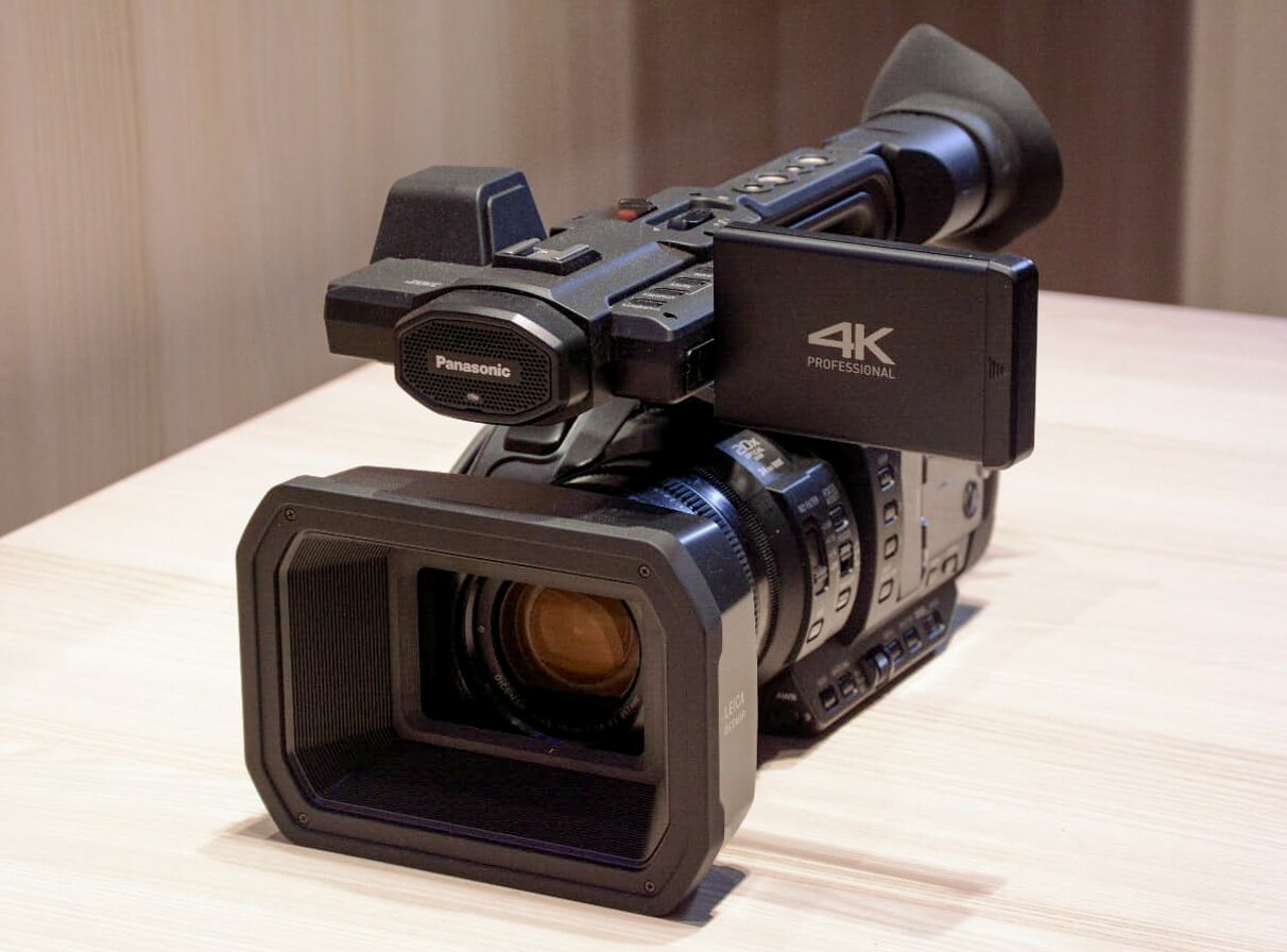 The Panasonic HC-X1 features a 3.5-inch type monitor built into the handle section of the camcorder