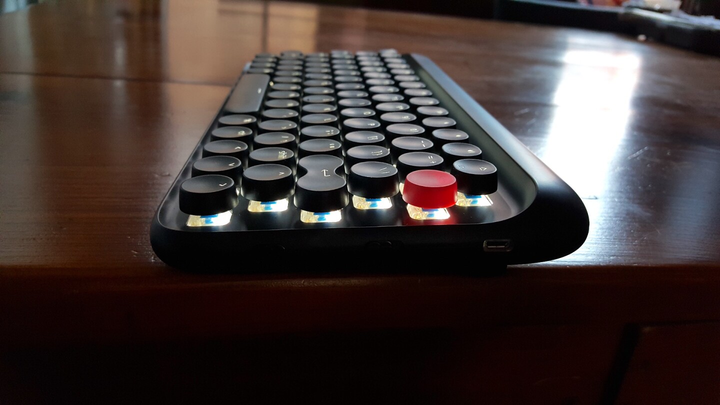 The keys are set on mechanical switches that make a satisfying "thunk" when pressed