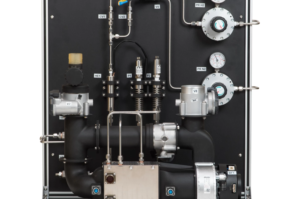 HyPoint's lab validation prototype for its turbo air-cooled fuel cell