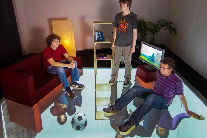 GravitySpace recognizes people and objects based on the pressure imprints they leave on the floor