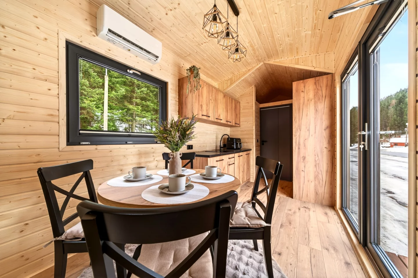 The Justine opens up to the outside with large double glass doors