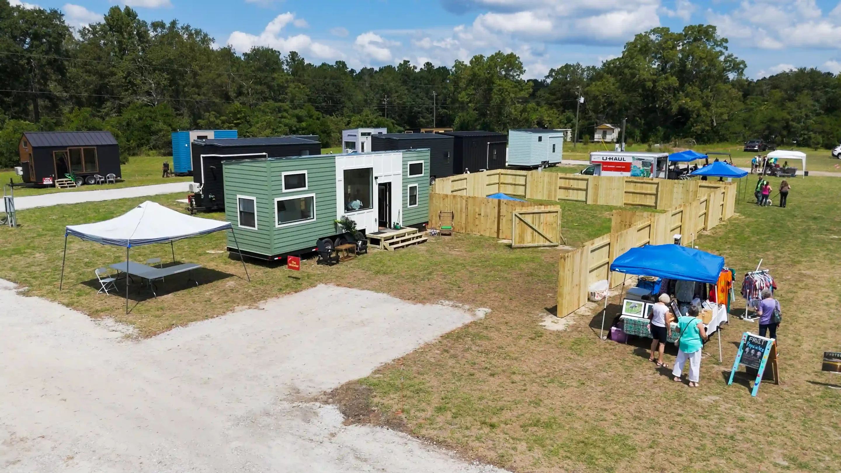 The Webster model shown is installed at a tiny house community in Georgia, but Dragon Tiny Homes plans to make it available to purchase separately too