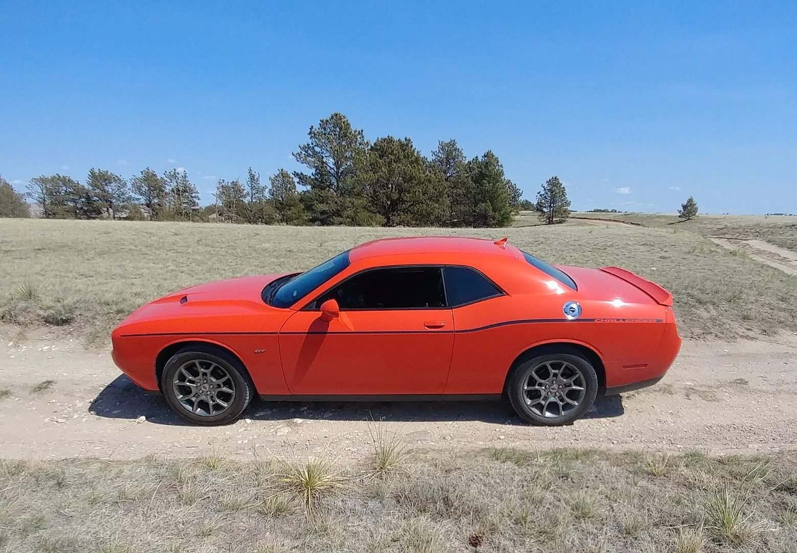 Off the pavement, out on a dirt track, the 2017 Dodge Challenger GT is a blast