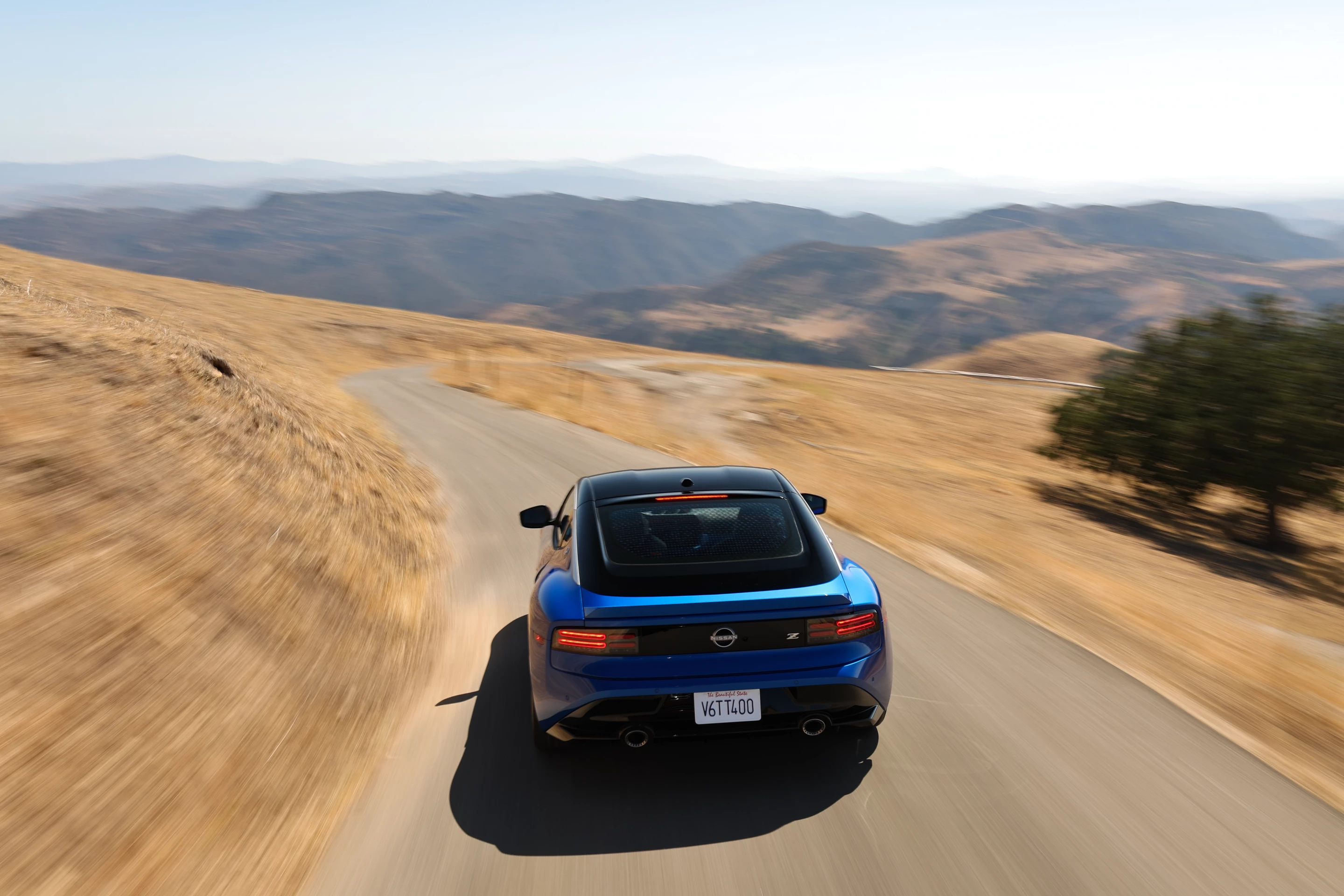 The 2023 Nissan Z has a six-speed manual transmission as standard and a nine-speed automatic transmission as an option, both driving just the rear wheels