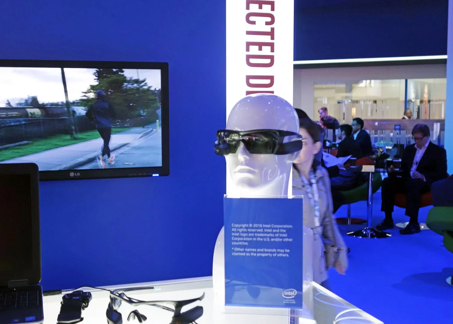 Smart eyewear was everywhere – this is part of Intel's booth