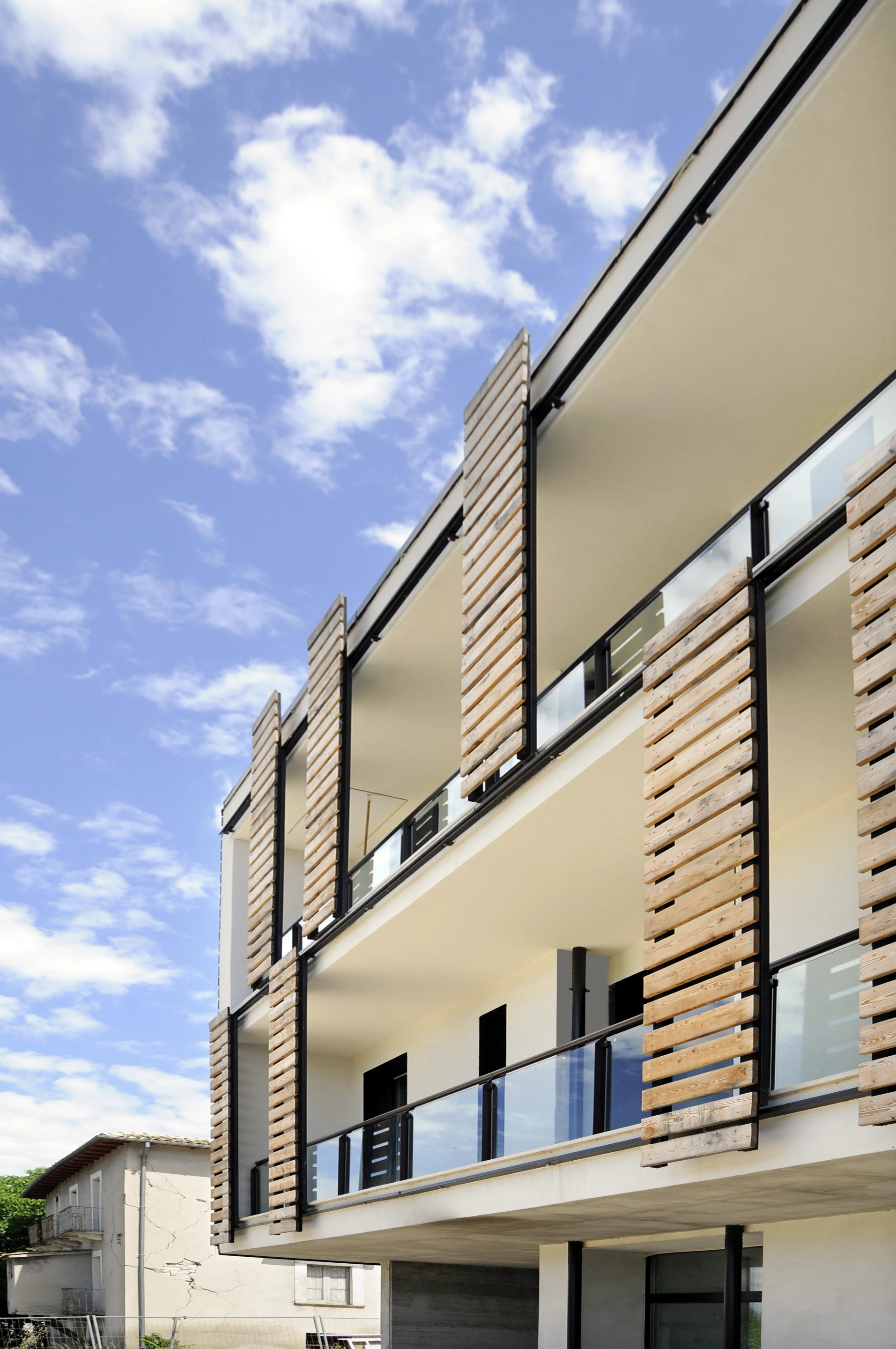 The south-facing side has large gaps inbetween the planks in order to allow ample natural daylight to filter through (Photo: Pierluigi Bonomo)