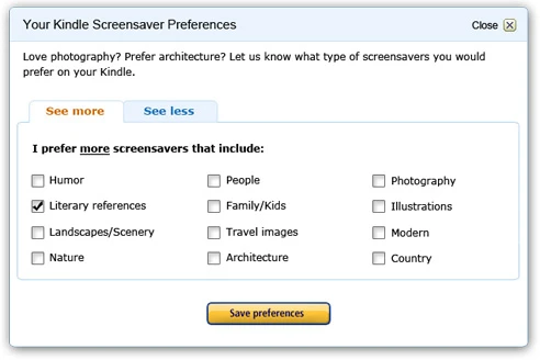 Users can select preferences for the ads they would prefer