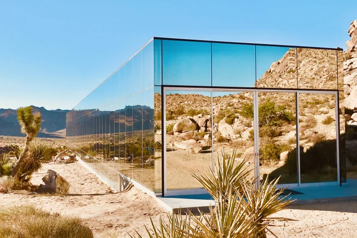 The Invisible House is constructed from steel, glazing, and concrete