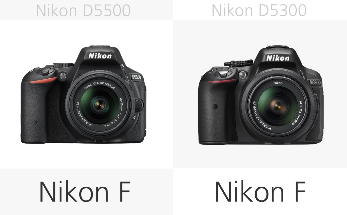 Nikon D5500 vs. Nikon D5300 lens mount comparison